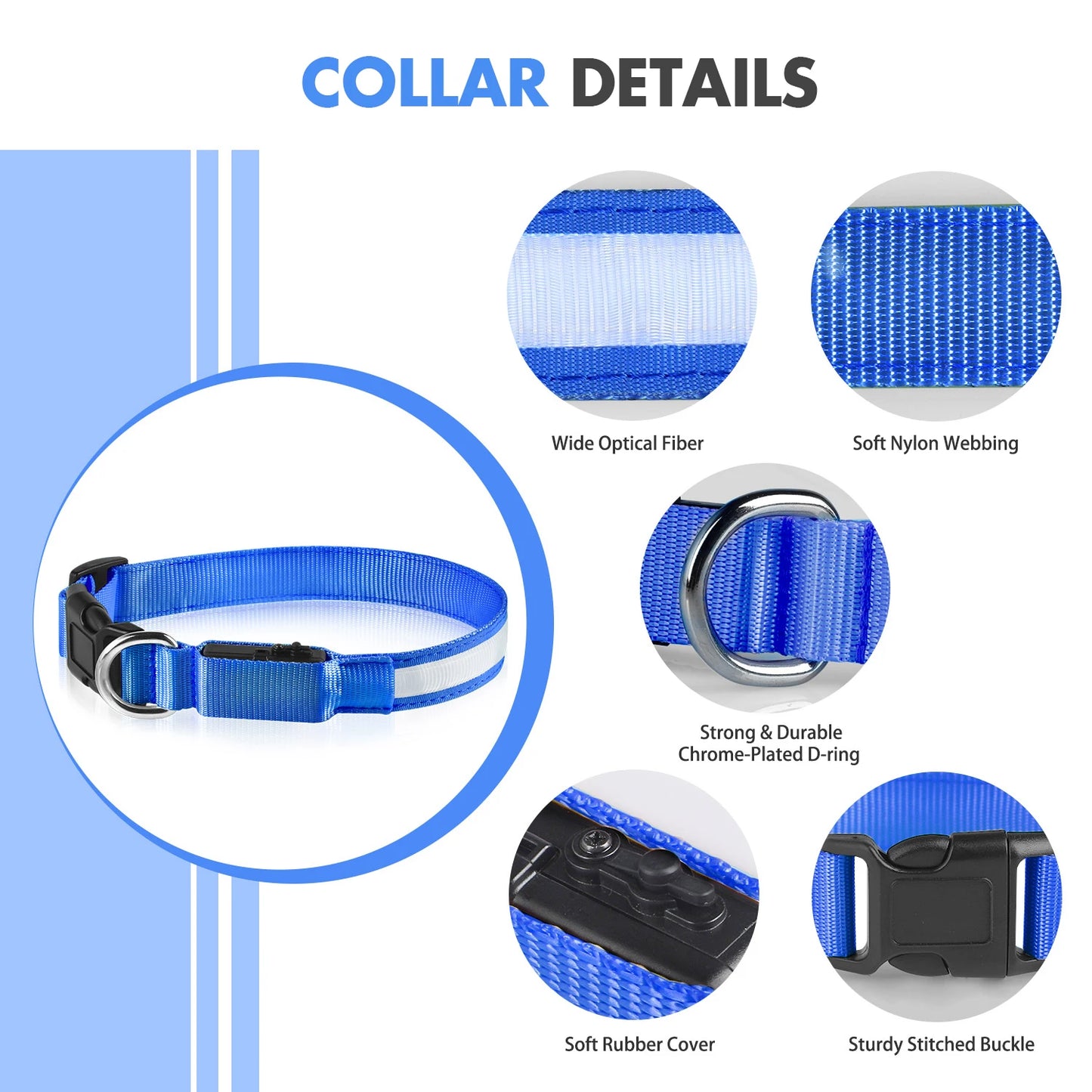 MASBRILL LED Dog Collar – Luminous Safety and Style for Your Furry Friend