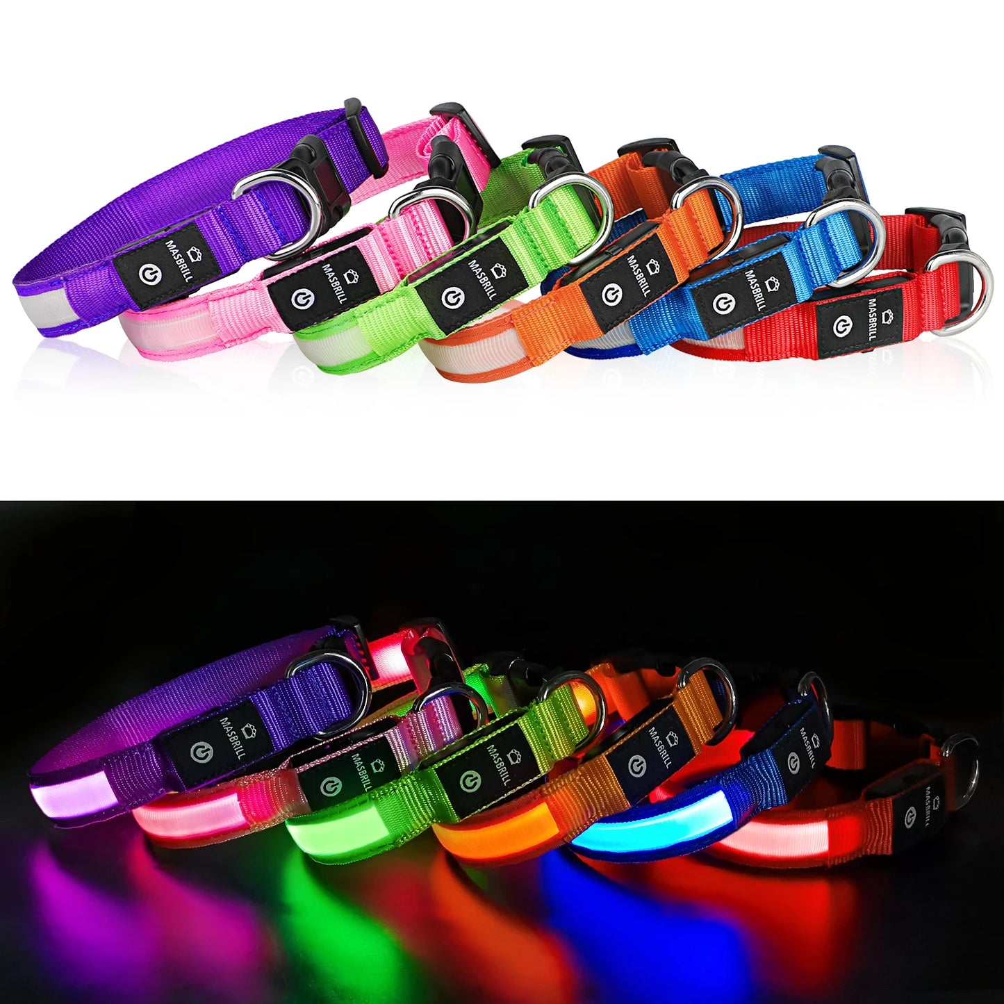 MASBRILL LED Dog Collar – Luminous Safety and Style for Your Furry Friend