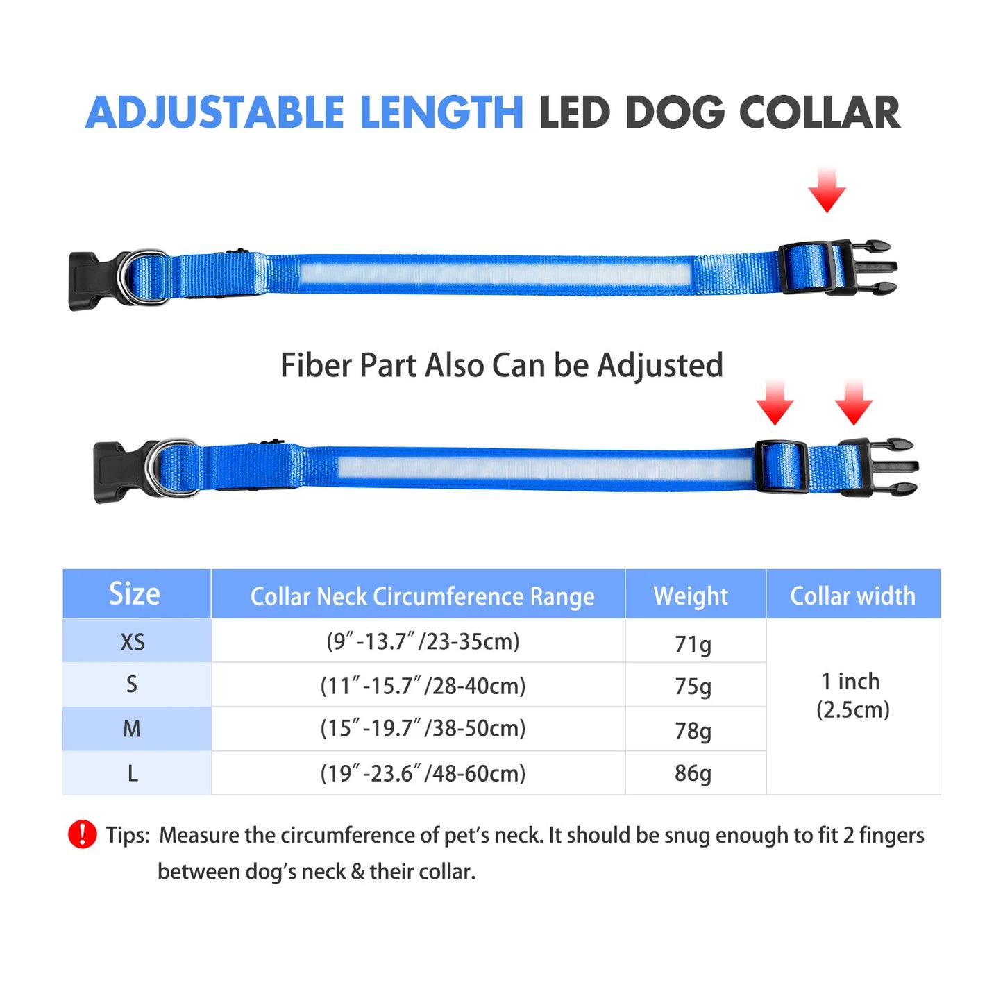 MASBRILL LED Dog Collar – Luminous Safety and Style for Your Furry Friend
