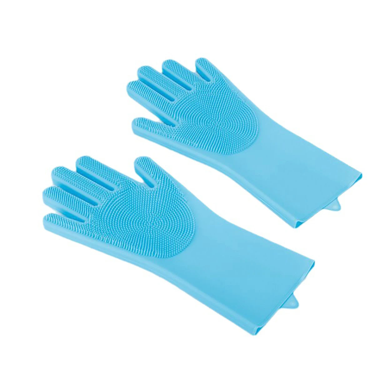 Long Sleeve Silicone Bathing Gloves with Foam Scrubbing Bristles for Dogs & Cats