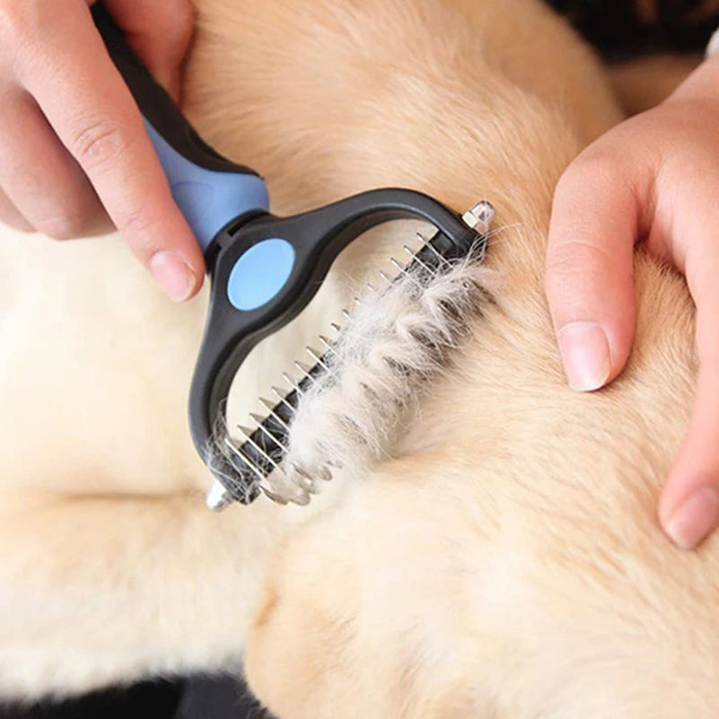 Dematting & Deshedding Brush For Cats & Dogs