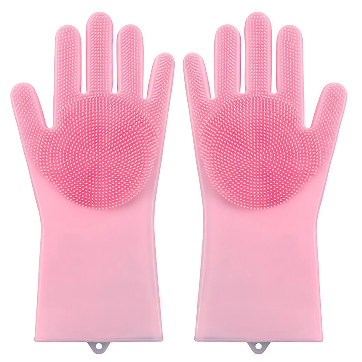 Long Sleeve Silicone Bathing Gloves with Foam Scrubbing Bristles for Dogs & Cats