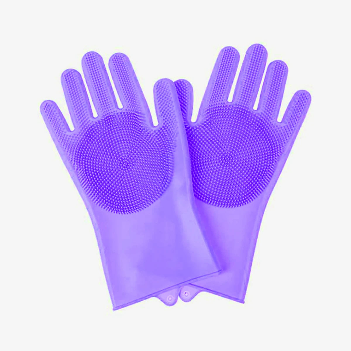 Long Sleeve Silicone Bathing Gloves with Foam Scrubbing Bristles for Dogs & Cats