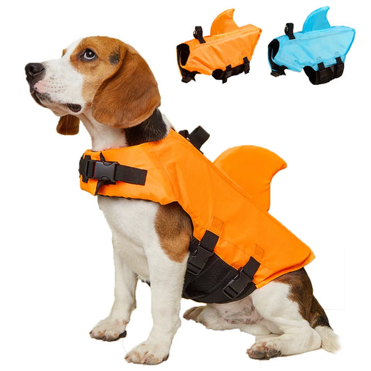 Shark Dog Life Jacket – Enhanced Buoyancy Safety Vest for Small, Medium & Large Dogs | Perfect for Swimming, Surfing & Water Adventures