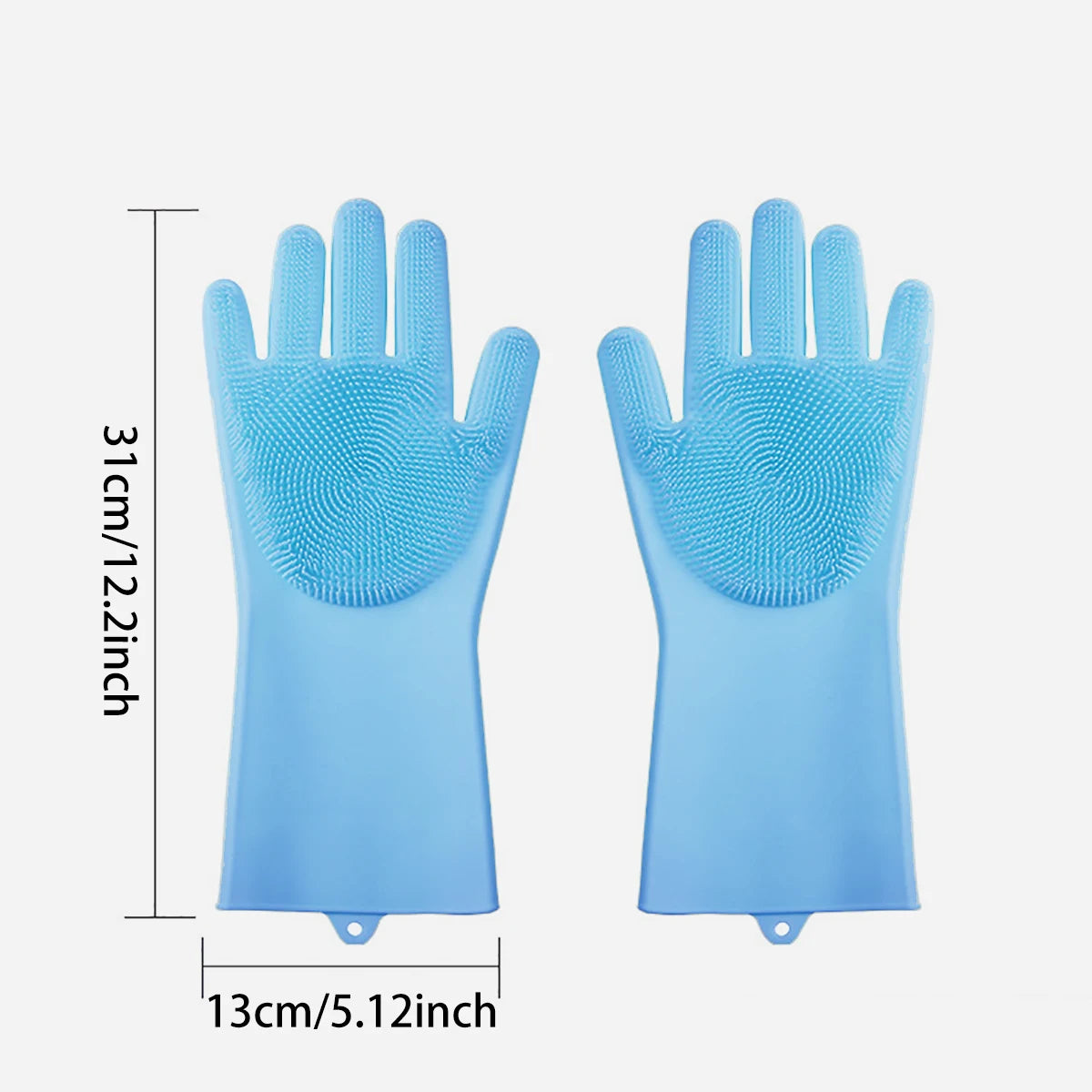 Long Sleeve Silicone Bathing Gloves with Foam Scrubbing Bristles for Dogs & Cats