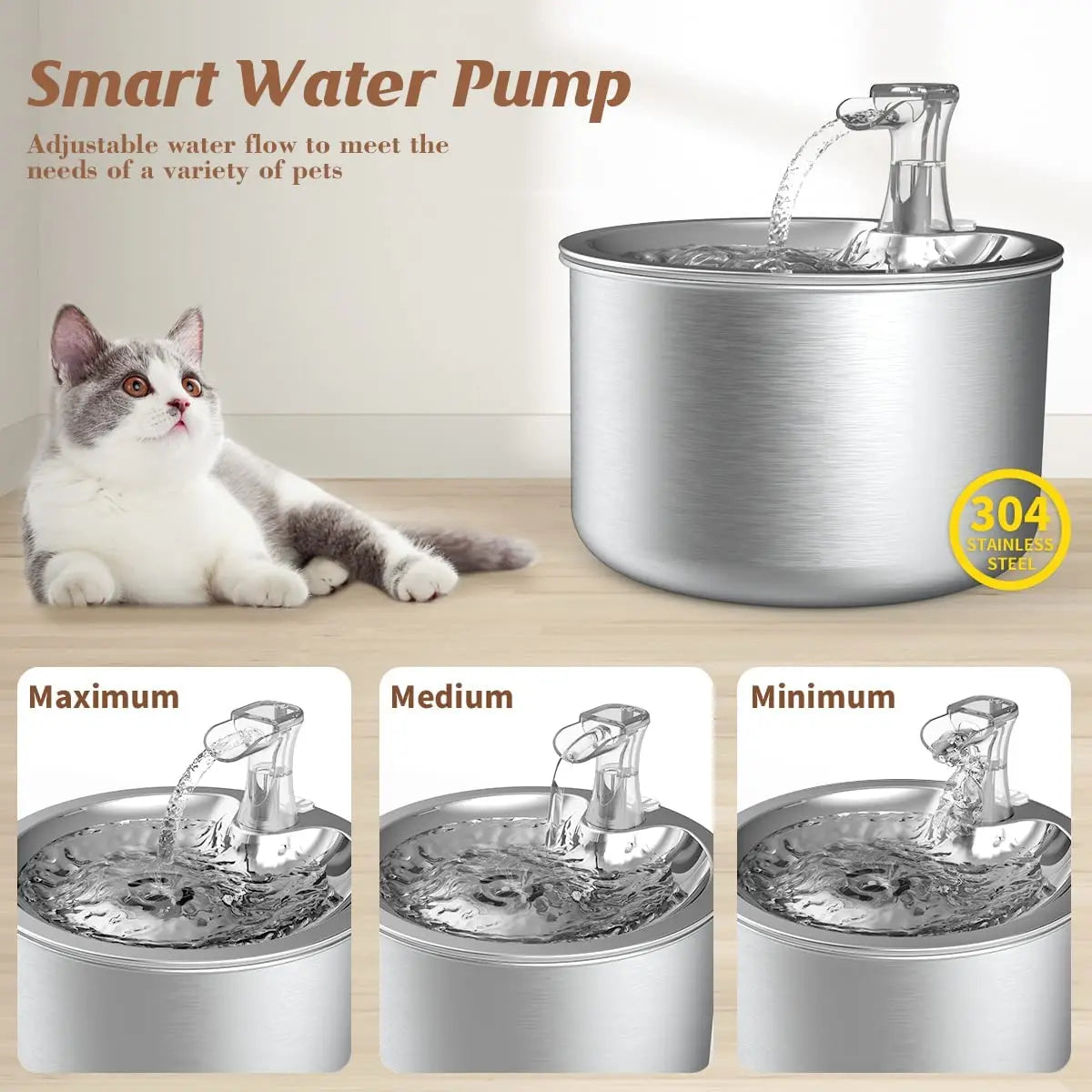 Stainless Steel Automatic Pet Water Fountain