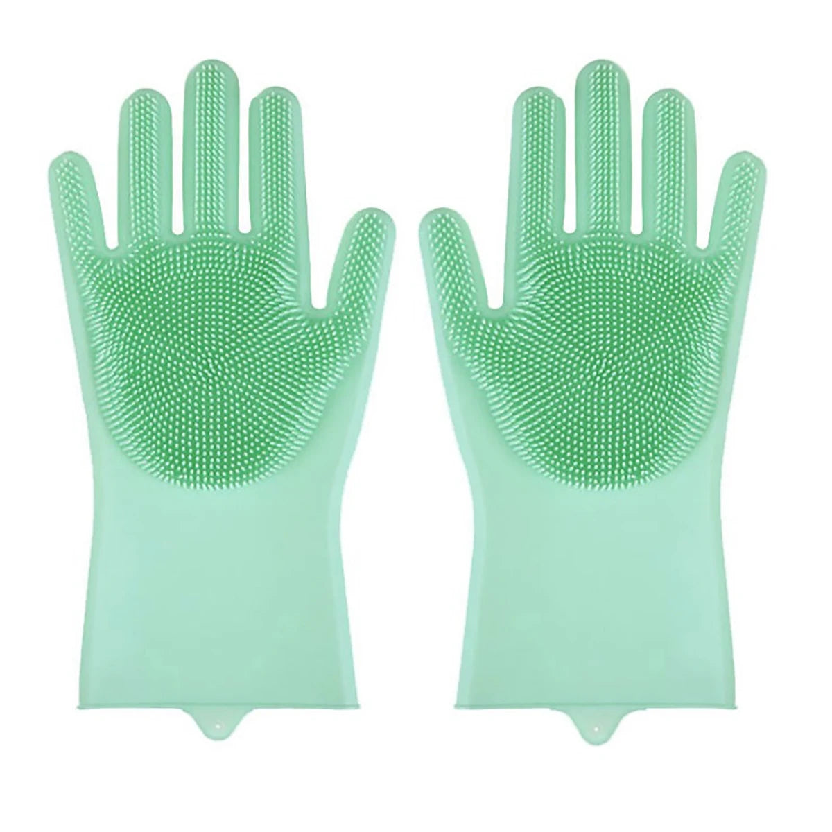 Long Sleeve Silicone Bathing Gloves with Foam Scrubbing Bristles for Dogs & Cats